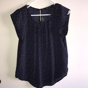Sweet Rain Navy Blue Pink Triangle Blouse